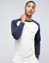 Thumbnail for your product : Diesel Sweatshirt With Contrast Sleeves In White