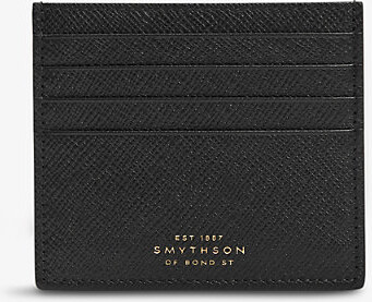 Smythson Navy Panama Leather Passport Cover Wallet