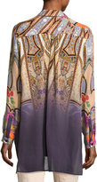 Thumbnail for your product : Etro Degrade Paisley Silk Tunic, Peach/Lilac