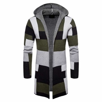 Men Chic Camouflage Cardigan Hoodies Jacket Full Zip Breathable Gym Sport Longline Thin Slim Fit Asymmetrical Top Sweater Sweatshirt Goosun Long Sleeve Hooded Top Coats Outerwear