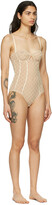 Thumbnail for your product : Gucci Off-White Tulle GG Corset Bodysuit