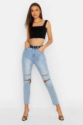 boohoo Tall Light Wash Ripped Jeans