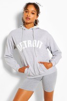Thumbnail for your product : boohoo Detroit Applique Oversized Hoody