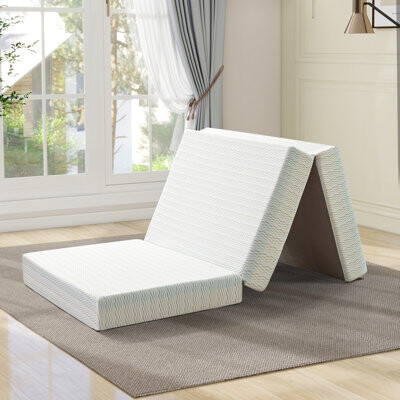 Memory Foam 3-Fold Mattress 6 Inch – Portable, Foldable, Certipur-US – Guest Bed, Camping, Dorm