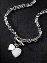 Thumbnail for your product : The Love Silver Collection Elements Sterling Silver Double Heart T-Bar Pendant