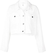 Thumbnail for your product : Fleur Du Mal Cropped Eyelet Jacket