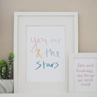 Sweetlove Press You, Me And The Stars Hand Lettered Typography Print