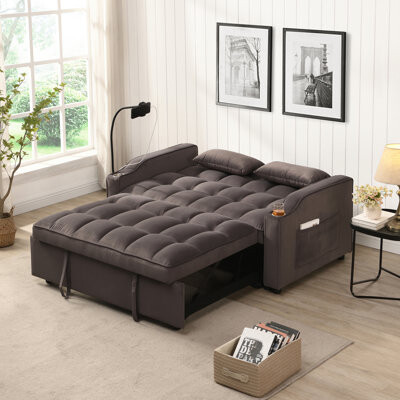Sofa Bed with Trundle Charcoal Grey
