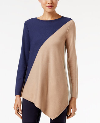 Alfani Asymmetrical Colorblocked Sweater, Only at Macy's