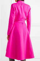 Thumbnail for your product : Oscar de la Renta Draped Brushed Wool And Cashmere-blend Coat - Bright pink