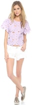 Thumbnail for your product : re:named Short Sleeve Flower Tee