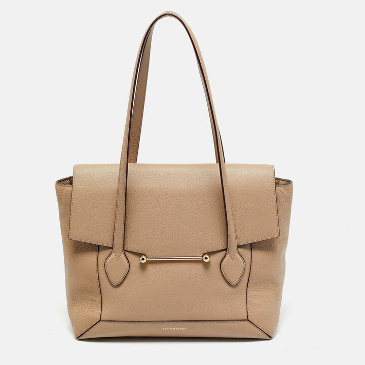 Strathberry Mosaic Beige Leather Tote