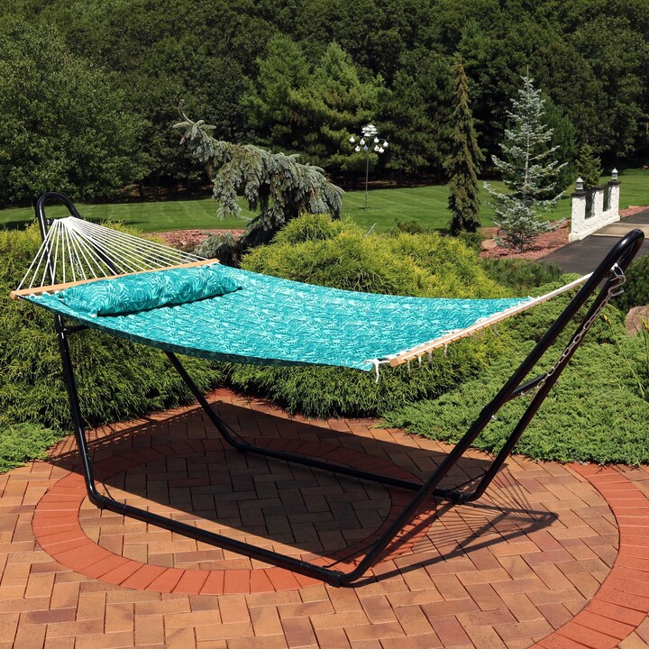 Sunnydaze Decor Sunnydaze Spreader Bar Hammock Cool Blue Tropics