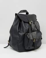 Thumbnail for your product : ASOS Design Leather Front Pocket Backpack