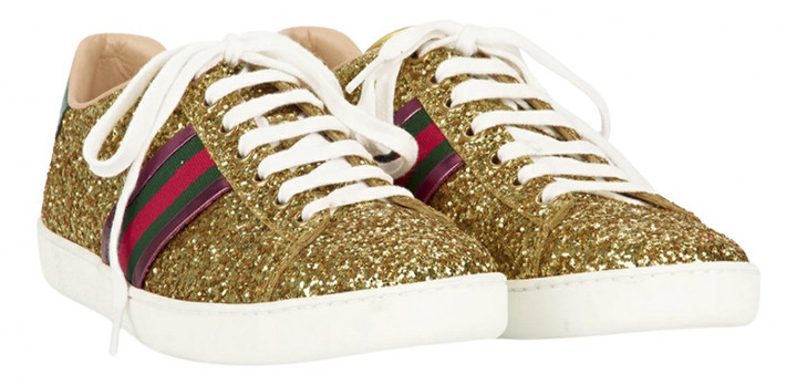 gucci gold glitter sneakers