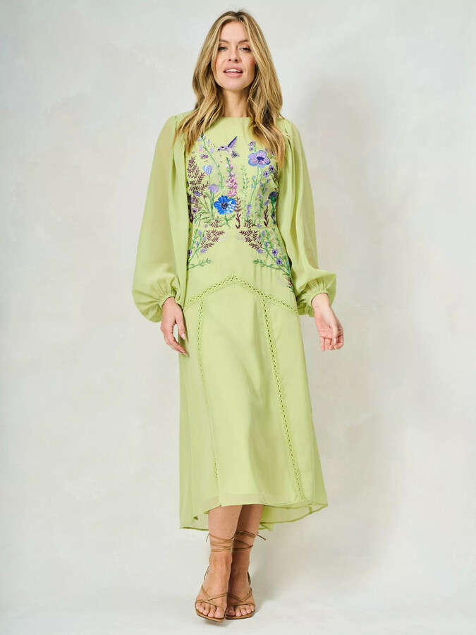 Hope Ivy The Natalia Sequin Floral Embellished Georgette Maxi