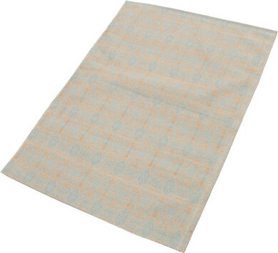 Bungalow Rose Collage Hand-Tufted Light Blue/Tan Area Rug