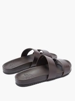 Thumbnail for your product : Grenson Chadwick Two-strap Leather Slides - Dark Brown