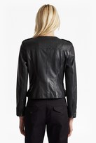 Thumbnail for your product : French Connection Gough Weaved Panels Leather Jacket