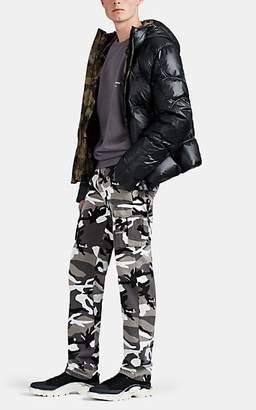 KRU Men's Stratos "Peace Over Everything" Camo-Girl Puffer Coat - Black