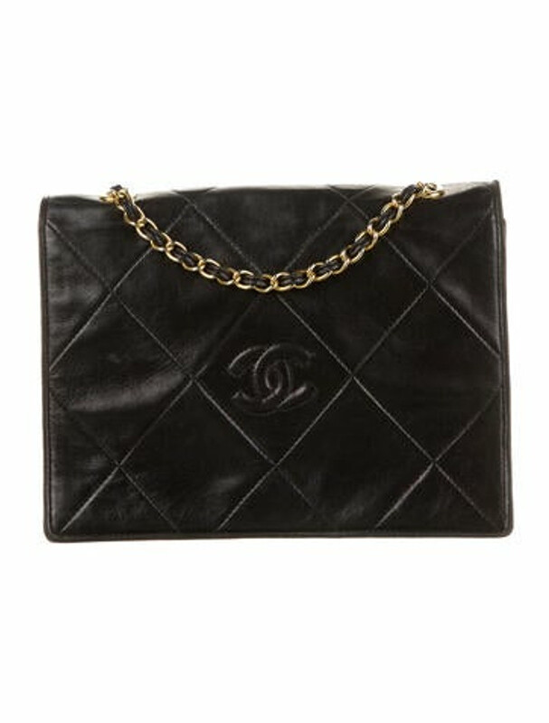 Chanel Vintage Quilted CC Flap Bag Black ShopStyle