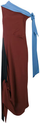 Marni ruched shawl detail dress