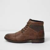 Thumbnail for your product : River Island Mens Brown lace-up work boots
