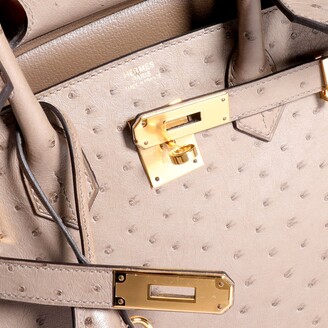 Hermes Grey Tourterelle Ostrich Leather Gold Hardware 30 Birkin Bag -  ShopStyle