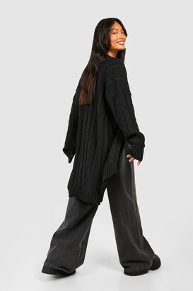 boohoo Oversized Slouchy Cable Knit Cardigan