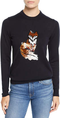 Markus Lupfer Mia Sequin Fox Wool Pullover Sweater