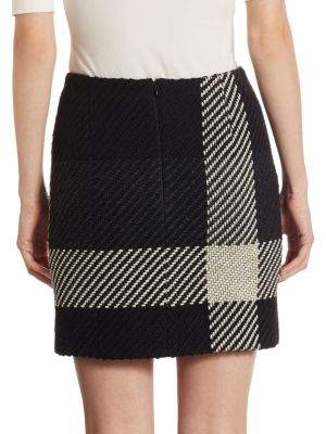 Akris Punto Checked Tweed Mini Skirt