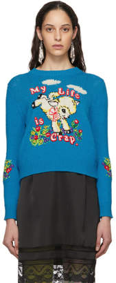 Marc Jacobs Blue Magda Archer Edition The Intarsia Sweater