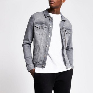 black denim jacket mens river island