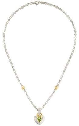 Judith Ripka Diamond & Peridot Heart Pendant Necklace yellow Diamond & Peridot Heart Pendant Necklace