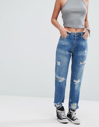 Pull&Bear Ripped Mom Jeans