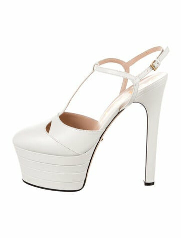 white gucci platform heels