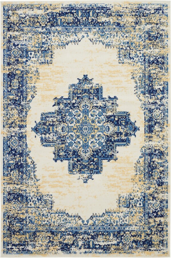 Nourison Home Grafix GRF14 6'x9' Area Rug - Blue/White