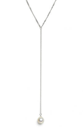 A.V. Max Silver Pearl Linear Chain Y-Necklace