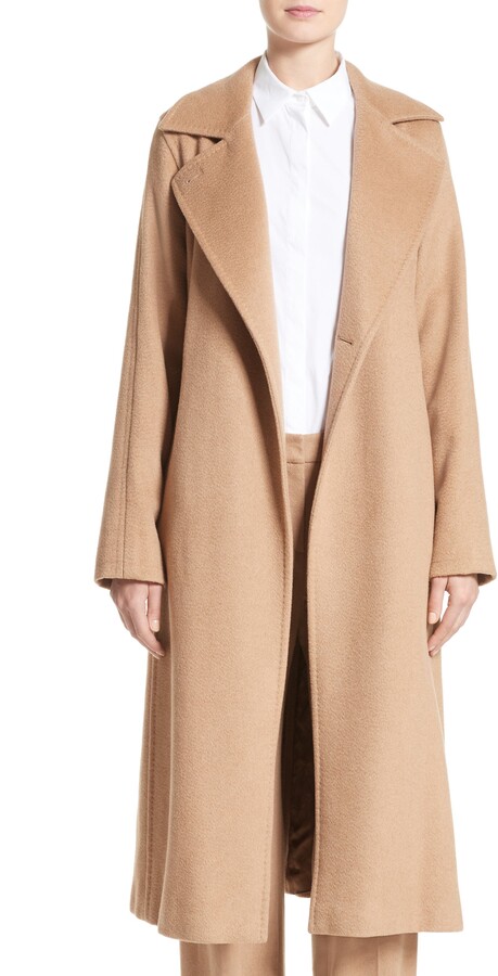camel wool maxi coat