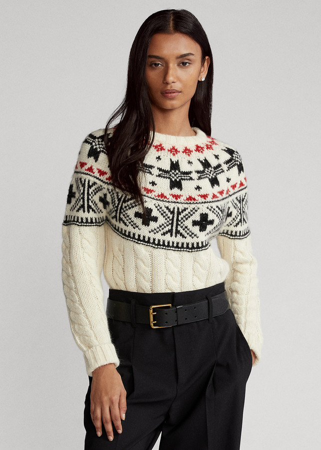 Ralph Lauren Fair Isle Cable-Knit Sweater - ShopStyle