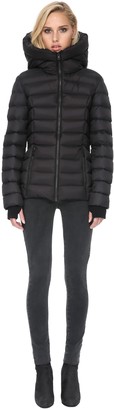 Soia & Kyo CHARLISE lightweight down jacket with oversized hood in black