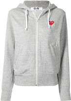 Thumbnail for your product : Comme des Garçons PLAY Heart-appliqué zipped hoodie