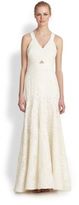 Thumbnail for your product : Rebecca Taylor Lace & Grosgrain Halter Gown
