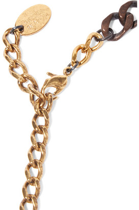 Erickson Beamon The Affair Gold-plated, Swarovski Crystal And Faux Pearl Necklace - Bronze