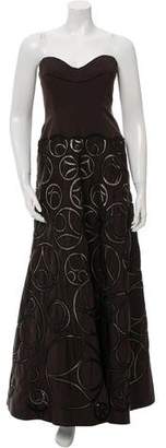 Carolina Herrera Strapless Sheer-Trimmed Gown