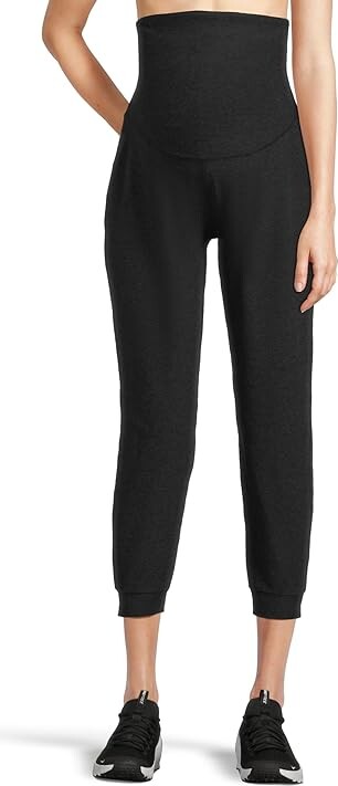 Beyond Yoga Spacedye Beyond The Bump Maternity Midi Joggers Women's Casual Pants Darkest Night : XS (US Women's 2-4) 27, Polyester/Spandex