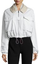 Thumbnail for your product : Bottega Veneta Stitched-Collar Bomber Jacket, Mist/Drift