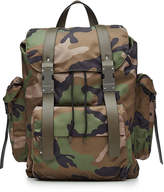 Thumbnail for your product : Valentino Camouflage Printed Backpack with Leather