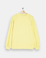 Thumbnail for your product : Topshop Considered balloon sleeve sweatshirt in light yellow