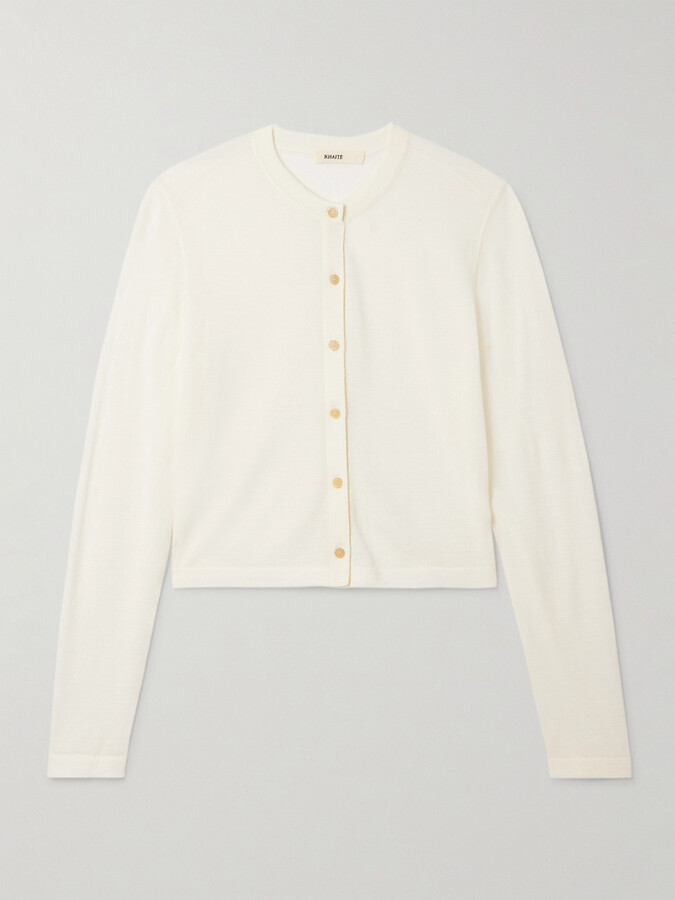 KHAITE Brieta Merino Wool Cardigan - Cream